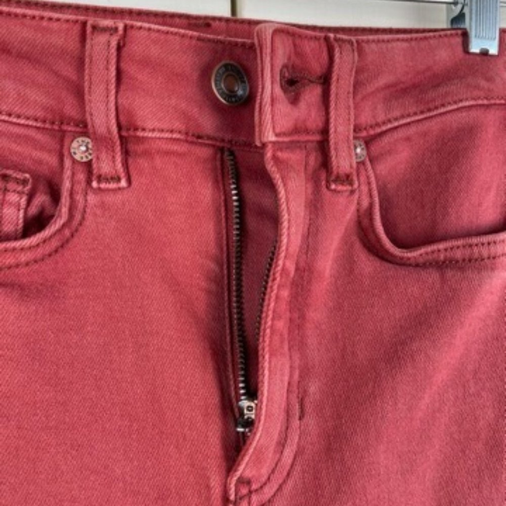 Free People Raw Hems High Rise Skinny Jeans Red 24 - Picture 6 of 10